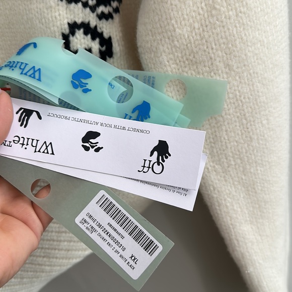 NWT Off-White Logo Intarsia Long-Sleeved Jumper - Picture 9 of 17
